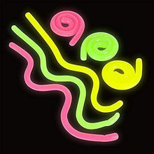 Load image into Gallery viewer, Kicko Glow in the Dark Stretch String - 12 Pack - 3 Neon Colors Educational Fidget Toy, Expands from 10 Inches to over 10 Feet - Ideal for Relaxation and Sensory Stimulation, Event Prizes, Night Party