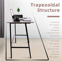 Load image into Gallery viewer, Viewee Laptop Study Table 39" Computer Writing Desk, Home Office Desk with Wood Block Support, Trapezoidal Structure Modern Student Desk, Brown (Gift: Table Edge Protectors)