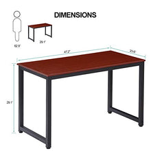 Load image into Gallery viewer, Coleshome Computer Desk 47 inch Modern Sturdy Office Desk Study Writing Desk for Home Office,Teak