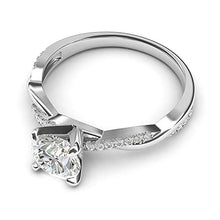 Load image into Gallery viewer, 14k White Gold 4-Prong Petite Twisted Vine Simulated 1.0 CT Diamond Engagement Ring Promise Bridal Ring (7)