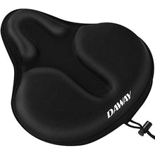 Load image into Gallery viewer, DAWAY C9 Comfortable Exercise Bike Seat Cover - Extra Large Wide Foam & Gel Padded Bicycle Saddle Cushion for Women Men, Fits Spin, Stationary, Cruiser Bikes, Indoor Cycling, Soft