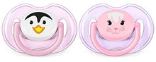 Load image into Gallery viewer, Philips AVENT Soother Animal 2 Piece, Pink/Purple, 0-6 Months