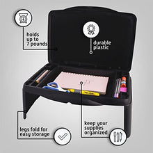Load image into Gallery viewer, Folding Lap Desk, Laptop Desk, Breakfast Table, Bed Table, Serving Tray - The lapdesk Contains Extra Storage Space and dividers & Folds Very Easy, Great for Kids, Adults, Boys, Girls (Black)