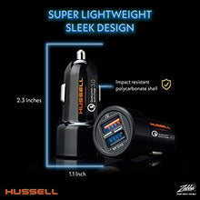 Load image into Gallery viewer, Hussell Car Charger Adapter - 3.0 Portable USB w/Fast Charge Technology & Dual Ports - Compatible w/Apple iPhone, Android, Tablet or Other USB Device