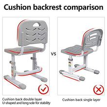 Load image into Gallery viewer, No/Brand Children's Desk and Chair Set, Height-Adjustable Children's Study Drawing Table Set, Home School Anti-Reflective Children's Study Table, with Reading Rack (Color : Gray)