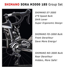 Load image into Gallery viewer, SAVADECK Carbon Road Bike, Warwinds3.0 700C Carbon Fiber Racing Bicycle with SORA 18 Speed Derailleur System and Double V Brake (Blue,48cm)