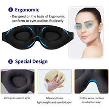 Load image into Gallery viewer, MZOO Sleep Eye Mask for Men Women, 3D Contoured Cup Sleeping Mask & Blindfold, Concave Molded Night Sleep Mask, Block Out Light, Soft Comfort Eye Shade Cover for Travel Yoga Nap, Black