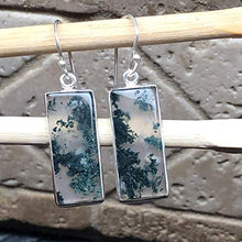 Load image into Gallery viewer, Natural Green Moss Agate 925 Solid Sterling Silver Earrings 40mm