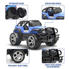 Load image into Gallery viewer, DEERC DE42 Remote Control Car RC Racing Cars,1:18 Scale 80 Min Play 2.4Ghz LED Light Auto Mode Off Road RC Trucks with Storage Case,All Terrain SUV Jeep Cars Toys Gifts for Boys Kids Girls Teens,Blue