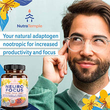 Load image into Gallery viewer, Brain Booster Supplement Nootropics - Neuro Focus for Brain, Memory, Clarity, Focus with Gingko Biloba, Bacopa Monnieri, St. Johns Wort - 30 Brain Food Capsules