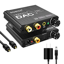 Load image into Gallery viewer, 192KHz Digital to Analog Audio Converter with Bass and Volume Adjustment,Digital SPDIF/Optical/Toslink/Coaxial to Analog Stereo L/R RCA and 3.5mm Jack Converter for PS3 PS4 DVD AppleTV Home Cinema