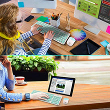 Load image into Gallery viewer, Wireless Keyboard and Mouse Combo, FD iK6630 2.4GHz Cordless Cute Round Key Set Smart Power-Saving Whisper-Quiet Slim Combo for Laptop, Computer,TV and Mac (Mint Green & White)