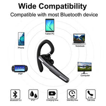 Load image into Gallery viewer, ICOMTOFIT Bluetooth Headset, Wireless Bluetooth Earpiece V5.0 Hands-Free Earphones with Built-in Mic for Driving/Business/Office, Compatible with iPhone and Android (Gray)
