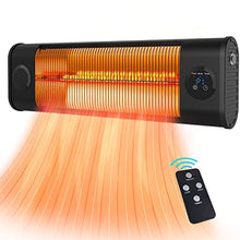 Load image into Gallery viewer, Electric Patio Heater, 1500W Garage Heater w/Remote Control 9H Timer, 3S Fast Heating Outdoor Heater for Patio, w/Tip-Over & Overheating Protection, Waterproof Wall-Mounted/Freestanding Heater