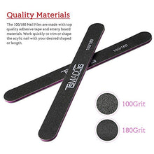 Load image into Gallery viewer, Nail Files and Buffer, TsMADDTs Professional Manicure Tools Kit Rectangular Art Care Buffer Block Tools 100/180 Grit 12Pcs/Pa(Black)