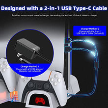 Load image into Gallery viewer, NexiGo PS5 Accessories Cooling Stand with LED Lighting Fans and Dual Controller Charger Station for Playstation 5 Console, Upgraded Multifunctional Stand with Charging Dock, 10 Game Slots, White