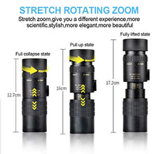 Load image into Gallery viewer, 4K 10-300X40mm Super Telephoto Zoom Monocular Telescope, Waterproof Fogproof Night Vision Monocular with Smartphone Holder & Tripod for Bird Watching Hunting Camping Travelling Hiking (B)