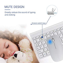 Load image into Gallery viewer, Wireless Keyboard and Mouse Combo, TopMate 2.4G Ultra Slim Compact Full Size Quiet Scissor Switch Keyboard and Mice Set for Windows, Mac OS, Laptop, PC - (White)