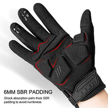 Load image into Gallery viewer, ROCKBROS Mountain Bike Gloves Dirt Bike Gloves Motorcycle Cycling Gloves with 6MM Gel Pad Touch Screen Knuckle Protection Gloves for BMX MX ATV MTB Racing Black-XL