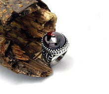 Load image into Gallery viewer, Oakky 316l Stainless Steel Classical Exquisite Animal Pattern Red Agate Rings Size 10