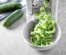 Load image into Gallery viewer, Brieftons 5-Blade Spiralizer (BR-5B-02): Strongest-and-Heaviest Duty Vegetable Spiral Slicer, Best Veggie Pasta Spaghetti Maker for Low Carb/Paleo/Gluten-Free, With Extra Blade Caddy & 4 Recipe Ebooks