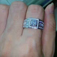 Load image into Gallery viewer, LALISA New Wedding Rings for Men White Topaz Gold Filled Band Jewelry Gift Size 8-11 (9)