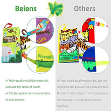 Load image into Gallery viewer, beiens Baby Books Toys, Touch and Feel Crinkle Cloth Books for Babies, Infants & Toddler, Early Development Interactive Car & Stroller Soft Toys Gifts for Boys & Girls (Jungle Tails-1 Book)