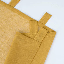 Load image into Gallery viewer, KOUFALL Gold Curtains 108 Inches Long for Patio Sliding Glass Door Outdoor 2 Panels Set Tab Top Extra Long Linen Look Textured Semi Sheer Mustard Yellow Drapes for Living Room 52x108 Inch Length 9 Ft