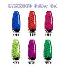 Load image into Gallery viewer, Luminous Gel Set, 6PCS 48ML Spider UV Gel Nail Polish Glow in The Dark Nail Polish Nail Art Wire Drawing Gel for Nails Gel Polish Supplies Manicure Tips Decorations