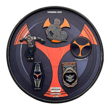 Load image into Gallery viewer, Marvel Studios: Black Widow Taskmaster Metal-Based with Enamel 5 Lapel Pin Set Comes in an Officially Licensed Spinning 16cm Circular Window Box(Amazon Exclusive)
