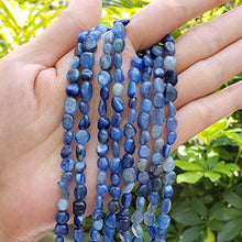 Load image into Gallery viewer, 1 Strand Top Quality Natural Kyanite Blue Crystals Gemstone 6-8mm Free Form Oval Pebbly Stone Beads 15 inch for Jewelry Craft Making GZ11-38