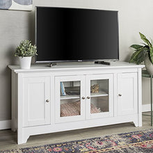 Load image into Gallery viewer, Walker Edison Furniture Company Wood Universal Stand with Storage Cabinets for TV's up to 58" Flat Screen Living Room Entertainment Center, White