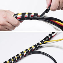 Load image into Gallery viewer, D-Line Cable Spiral Wrap, Cable Management Solution to Organize Bundles of Cords 0.4" - 1.57", Wire Sleeve for Cord Protection - 8.2ft Length (Black)