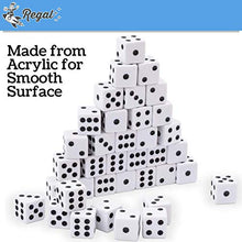 Load image into Gallery viewer, Regal Games - 6-Sided Urea Game Dice Set - Standard 16mm Size - 100 Count - White - Perfect for Group Events, Bulk Buying