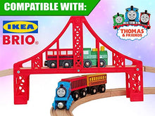 Load image into Gallery viewer, Wooden Train Tracks Full Set, Deluxe 55 Pcs with 3 Destination Fits Thomas, Brio, IKEA, Chuggington, Imaginarium, Melissa and Doug - Best Gifts for Kids Toddler Boys and Girls