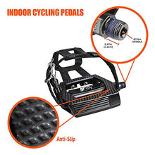 Load image into Gallery viewer, BV Bike Shimano SPD Compatible 9/16'' Pedals with Toe Clips (SPD Cleats included) - MTB/Spin/Indoor/Exercise/Peloton Bicycle Pedals