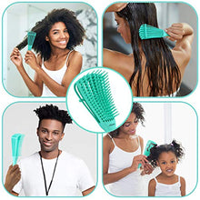 Load image into Gallery viewer, 2 Pieces Detangler Brush Comb for Black Natural Curly Hair,Detangling Hair Brush for Afro Textured 3/4abc Kinky Wavy Long Thick Hair,Faster Easier Detangle Wet or Dry Hair Painless(Green)