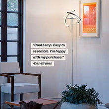 Load image into Gallery viewer, Brightech Halo Split - Modern LED Torchiere Floor Lamp, For Offices - Bright Standing Pole Light - Tall, Dimmable Uplight for Reading In Your Bedroom or Living Room - Platinum Silver
