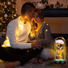Load image into Gallery viewer, HOMILY Galaxy Rose Flower Gift for Her, Forever Rose Light Up in Glass Dome, Gifts for Valentine’s Day, Birthday and Wedding Anniversary