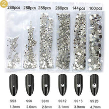 Load image into Gallery viewer, 4574pcs Nail Art Rhinestones Clear Nail Crystal Flat Back Circular Glass Studs Stones for 3D Nails Art Decorations Manicure Tools(1.3mm - 4.8mm) (Crystal Clear)