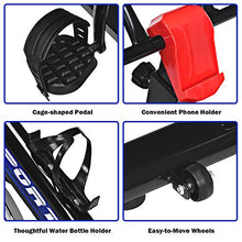 Load image into Gallery viewer, Goplus Indoor Cycling Bike, Adjustable Fitness Exercise Bike with LCD Display, Comfortable Seat Cushion, 5-Position Adjustable Saddle, Stationary Bike for Home and Gym Use (Black + Blue)