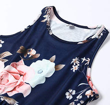 Load image into Gallery viewer, ZZER Women's Sleeveless Floral Racerback Loose Swing Casual Tunic Beach Long Maxi Dresses with Pockets (C3052RoyBlue,L)