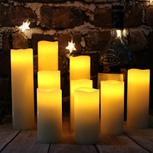 Load image into Gallery viewer, Antizer Flameless Candles Led Candles Pack of 9 (H 4" 5" 6" 7" 8" 9" x D 2.2") Ivory Real Wax Battery Candles with Remote Timer