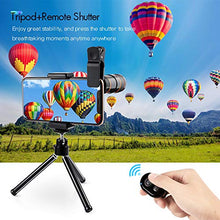 Load image into Gallery viewer, Cell Phone Camera Lens Kit,6 in 1 Universal +0.62x Wide Angle &25x Macro +235°Fisheye +Phone Holder -Shutter Remote+Tripod for iPhone X/8/7/6/6s plus Samsung Android & phone