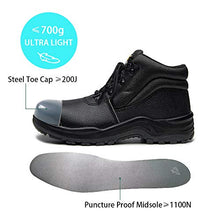 Load image into Gallery viewer, DRKA Water Resistant Steel Toe Work Boots For Men,6'' EH-Rated Safety Boots(19977-blk-43)