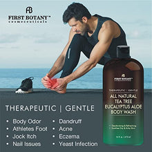 Load image into Gallery viewer, ALL Natural Tea Tree Body Wash - Fights Body Odor, Athlete’s Foot, Jock Itch, Nail Issues, Dandruff, Acne, Eczema, Shower Gel for Women & Men, Eucalyptus Aloe Skin Cleanser/body soap-16 fl oz