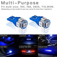 Load image into Gallery viewer, Marsauto 194 LED Bulb Blue 168 T10 2825 5SMD No Polarity Replacement Bulbs for Car Dome Map Door Courtesy License Plate Dashboard Lights Lamp 12V