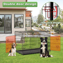 Load image into Gallery viewer, BestPet 48 inch Large Dog Crate Dog Cage Dog Kennel Metal Wire Double-Door Folding Pet Animal Pet Cage with Plastic Tray and Handle
