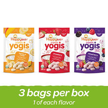 Load image into Gallery viewer, Happy Baby Organics Yogis Freeze-Dried Yogurt & Fruit Snacks, 3 Flavor Variety Pack, 1 Ounce (Pack of 3)
