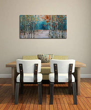Load image into Gallery viewer, Ardemy Canvas Wall Art Tree White Birch Picture Painting One Panel Blue Forest Landscape Nature Artwork Prints, Modern 40"x20" Framed for Home Office Living Room Bedroom Bathroom Wall Decorations